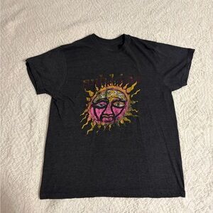 Sun Face Graphic T-Shirt - Black